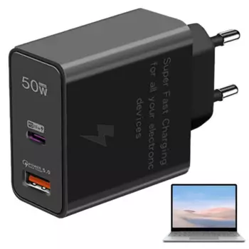 Безопасное портативное зарядное устройство с 2 USB-портами, 50 Вт