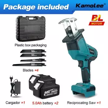 Kamolee Бесщеточная аккумуляторная сабельная пила синяя