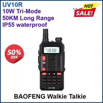 BF-UV10R BAOFENG UV-10R Walkie Talkie10W Tri-Mode High Power Dual Band Two Way Radios 50KM Long Range Communication Transceiver