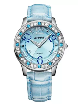 BIDEN Минималистичные женские часы с кожаным ремешком, кварцевые часы с маленьким круглым циферблатом, студенческие часы 30 м, водонепроницаемые, женский подарок