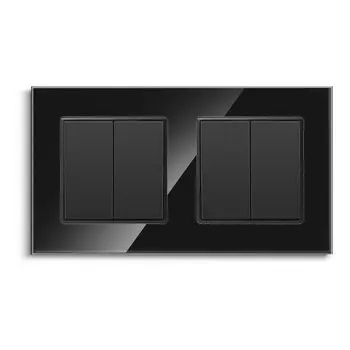 Bingelec настенный кнопочный переключатель, 1/2/3 Gang, односторонний стеклянный экран, стандарт ЕС, механический быстродействующий переключатель