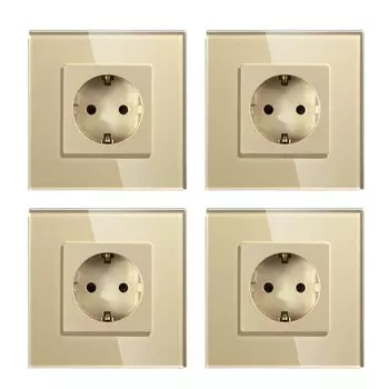 Bingoelec электрические розетки стандарт ЕС 16 А настенная розетка прозрачная стеклянная панель розетка электрическая розетка для дома