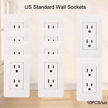 Bingoelec белые американские двойные розетки