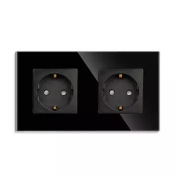 Bingoelec стеклянная электрическая розетка с двумя гнездами
