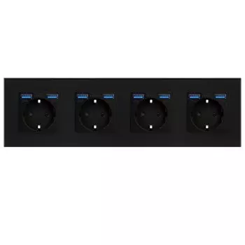 Bingoelec настенная розетка европейского стандарта, электрическая розетка с быстрой зарядкой USB, стеклянная панель из закаленного стекла, Usb Socketes 5 В, мА