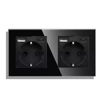 Bingoelec Tuya Smart Touch Switches Plus EU USB-розетка Type-c 2-полосный лестничный переключатель