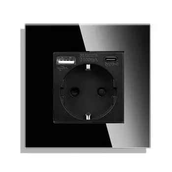 USB-розетка настенная с евровилкой, 16 А, ма
