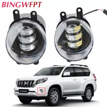 BINGWFPT 2 X Автомобильные светодиодные противотуманные фары 2009 лм DRL белый правый + левый H11 12 В для Toyota Land Cruiser Prado J150 2010 2011 2012 2013