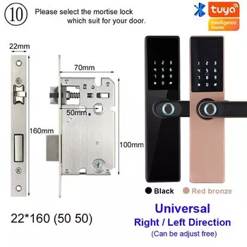 Биометрический дверной замок RAYKUBE H5 с помощью приложения Tuya Bluetooth Удаленная разблокировка/ключ/Пароль/Карта IC/разблокировка отпечатков пальцев