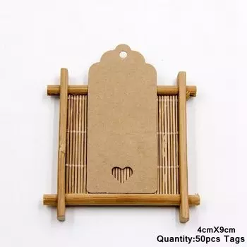 Бирки из крафт-бумаги Tissy для подарков 50 шт