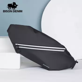 BISON DENIM 2024 Новая модная дизайнерская нагрудная сумка Мужская поясная сумка для телефона с отделением для карт качественная многофункциональная сумка через плечо