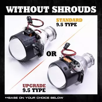 Биксеноновые прожекторные линзы Sinolyn 2,5 дюйма 9,5 H4 для автомобильных линз H4, используются Автомобильные светодиодные лампы D2S D2H, автомобильные аксессуары