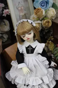 BJD Кукла одежда подходит для 1/3 1/4 1/6 Blythes Размеры белый дворец Стиль фартук ретро-кукла платье аксессуары (юбка + головной убор)