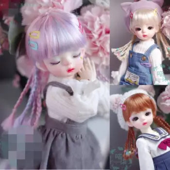 BJD кукла парик Подходит для 1/3 1/4 1/6 размеры поддельные мохер парик с красочными косы и кукла с длинными волосами Аксессуары