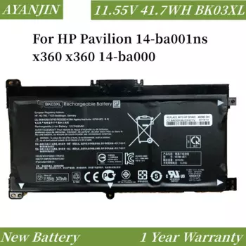 BK03XL Battery for HP Pavilion X360 Convertible 14m-ba0xx 14-ba000 14m-ba013dx 14m-ba011dx 14m-ba1xx 916811-855 11.55V 41.7WH