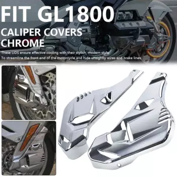Черный/хромированный передний тормозной суппорт, накладка, аксессуары, подходит для Honda Gold Wing GL1800 Tour DCT, подушка безопасности GoldWing GL1800 2018-