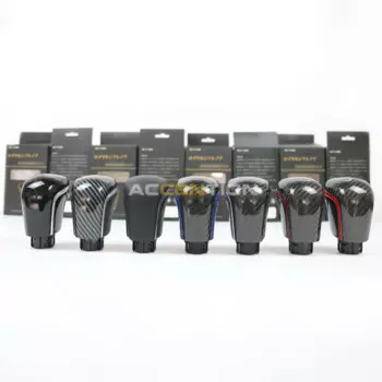 Черная кожаная ручка переключения передач из углеродного волокна для Toyota Corolla Camry 2018-2024 XV70 V70 Avalon Levin 2018-2022