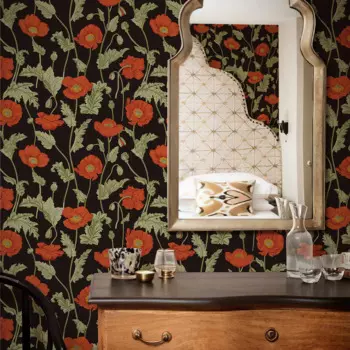 Самостоятельно наклеиваемые обои JIFFDIFF, черные и красные цветы, ПВХ