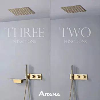 Скрытый потолочный смеситель Аитана "Водопад", черный