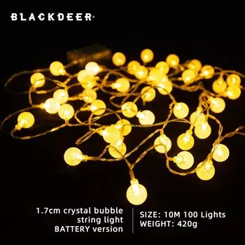 BLACKDEER Солнечная струна светильник s Открытый 100 Led хрустальный Глобус светильник водонепроницаемый USB батарея питание патио светильник для кемпинга палатки