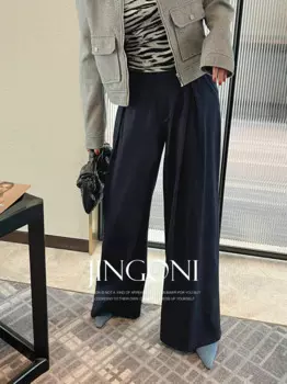 Блейзер-карго, брюки Y2K, женская одежда 2024, женская осенняя корейская мода, винтажные элегантные длинные брюки с широкой талией