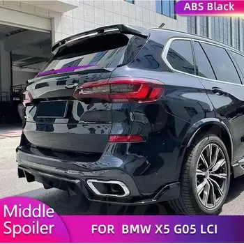 Блеск ABS черный Автомобильный задний багажник Средний спойлер Крылья для BMW X5 G05 LCI M Sport 2024 Автомобильная Задняя Крышка багажника крыла губы кузов комплекты