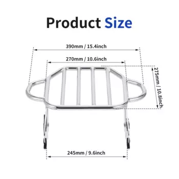 Блестящая серебряная Съемная багажная стойка, вертикальная Монтажная стойка, совместимая с Harley Touring Road King Street Electra Glide 09-24