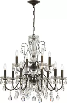 Блестящая железная бронзовая люстра с прозрачными кристаллами для гостиной