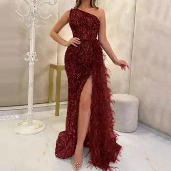 Блестящее длинное платье с блестками, сексуальное асимметричное платье с открытыми плечами и разрезом, женское модное ажурное платье без рукавов с высокой талией