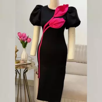 Блестящее Изысканное вечернее трикотажное платье Jiayigong с цветочным рисунком, плиссированное коктейльное платье-футляр с круглым вырезом, платья миди на заказ