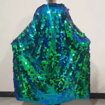 Блестящее пальто с большими блестками, свободное длинное пальто, женское пальто для певицы, Drag Queen, сценический костюм, клуб, вечеринка, шоу, праздничная одежда