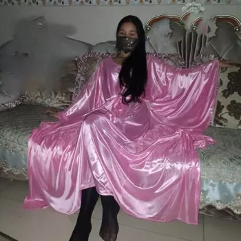 Блестящее Сексуальное Женское атласное длинное платье свободного кроя с рукавом «летучая мышь»