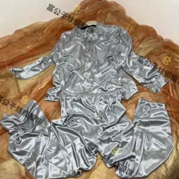 Блестящие мужские комплекты из 2 предметов на весну и осень, спортивные топы и брюки, женская пижама для сна