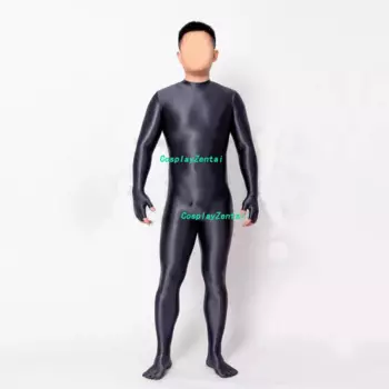 Блестящие яркие темно-серые высококачественные перчатки с полупальцами из спандекса, боди Zentai, костюмы на Хэллоуин, женский/мужской костюм кошки Zentai