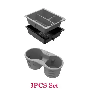 BLK do Tesli Model Y 2021-2024 i model 3 2021-2023 Silikonowy organizer na konsol rodkow Premium Uchwyt na kubek