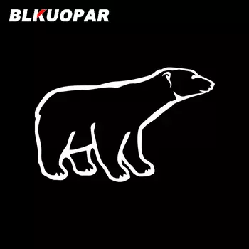 BLKUOPAR автомобильные наклейки с рисунком белого медведя, забавная наклейка с изображением животных, окклюзия, царапины, вырезанный ноутбук, кондиционер, автомобильная этикетка