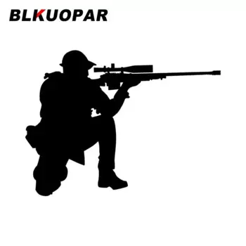 BLKUOPAR солдат снайперский прицел на корточках автомобильная наклейка силуэт модная наклейка устойчивая к царапинам высечка холодильник автомобильные товары