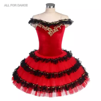 BLL414 испанское платье-пачка с открытыми плечами в форме колокольчика, балетная танцевальная пачка для взрослых девочек, танцевальные костюмы балерины