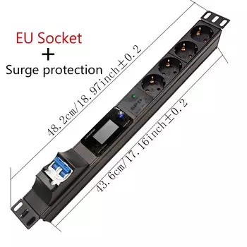Блок питания PDU, 19 дюймов, цифровой измеритель электроэнергии в/A/W/, 16 А/32 А, воздушный выключатель 4000/8000 Вт