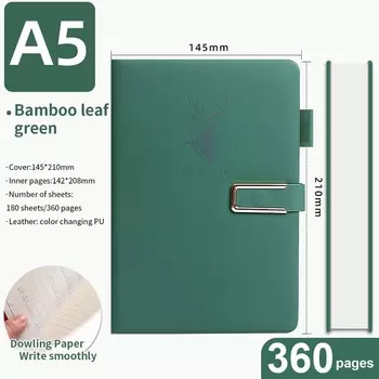 Блокнот A5 из мягкой кожи черного цвета 160 страниц