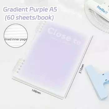 Блокнот пятидыровый A5/B5 красный PP 60 листов