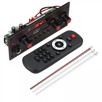 Bluetooth 5,0 MP3-декодер Плата 2*10 Вт 20 Вт Усилитель Аудиоплеер 5 В DIY MP3-плеер Автомобильный FM-радио Модуль TF USB Микрофон Запись