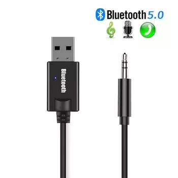 Bluetooth-аудиоприемник, USB-ключ, разъем 3,5 мм, автомобильная аудиосистема, Aux, беспроводной комплект громкой связи 5,0 для автомобиля, mp3-плеер, аудиопередатчик