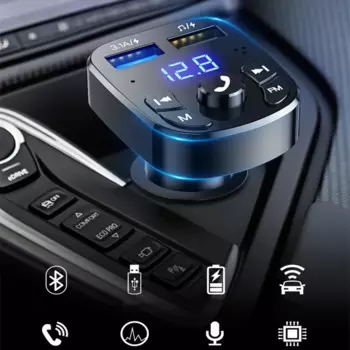 Автомобильный FM-трансмиттер с поддержкой Bluetooth 5,0 и двумя USB-портами