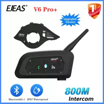 Bluetooth-гарнитура для мотоциклетного шлема, 6 водителей, 800 м, стандарт EUC IP67