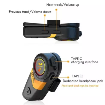 Bluetooth-гарнитура для шлема LX3, Bluetooth 5,0, 2 шт.