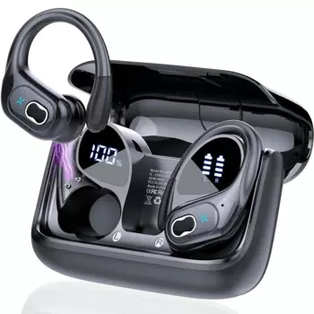 Bluetooth-наушники, беспроводные наушники-вкладыши 5,4, спортивные наушники, время работы 75 часов, водонепроницаемость IPX7, дисплей яркости, Накладные наушники с глубокими басами
