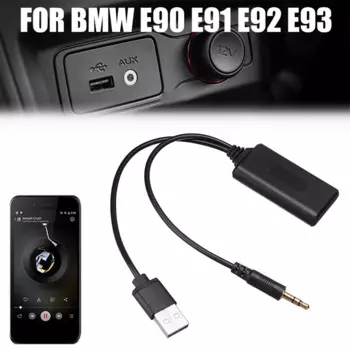 Bluetooth-приемник для BMW E90 E91 E92 E93, автомобильный радиоприемник, штекер 3,5 мм, внешний кабель, BT5.0 музыкальный Bluetooth-адаптер
