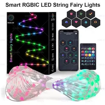 Bluetooth RGBIC светодиодная гирлянда Coolo 5/10/20 м