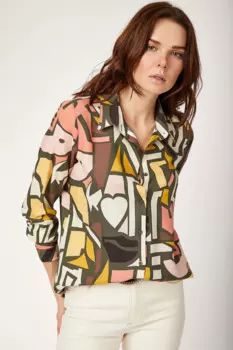 Блузка женская с длинным рукавом, из вискозы